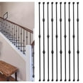 thumbnail image 1 of 10 Pack Iron Balusters Hollow Double Knuckle Stair Spindles Hollow Single Knuckle Iron Spindles 1/2" Square Metal Balusters with 20 Swivel Shoes, 1 of 11
