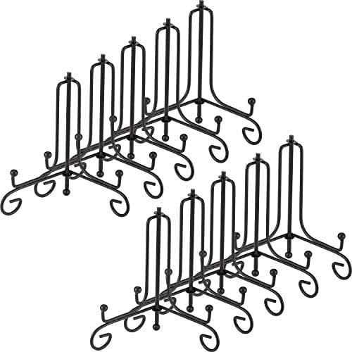 10 Pack Iron Plate Stands for Display 4 Inches Plate Holder Display Stand for Photo, Picture Frame, Book and Tabletop Art