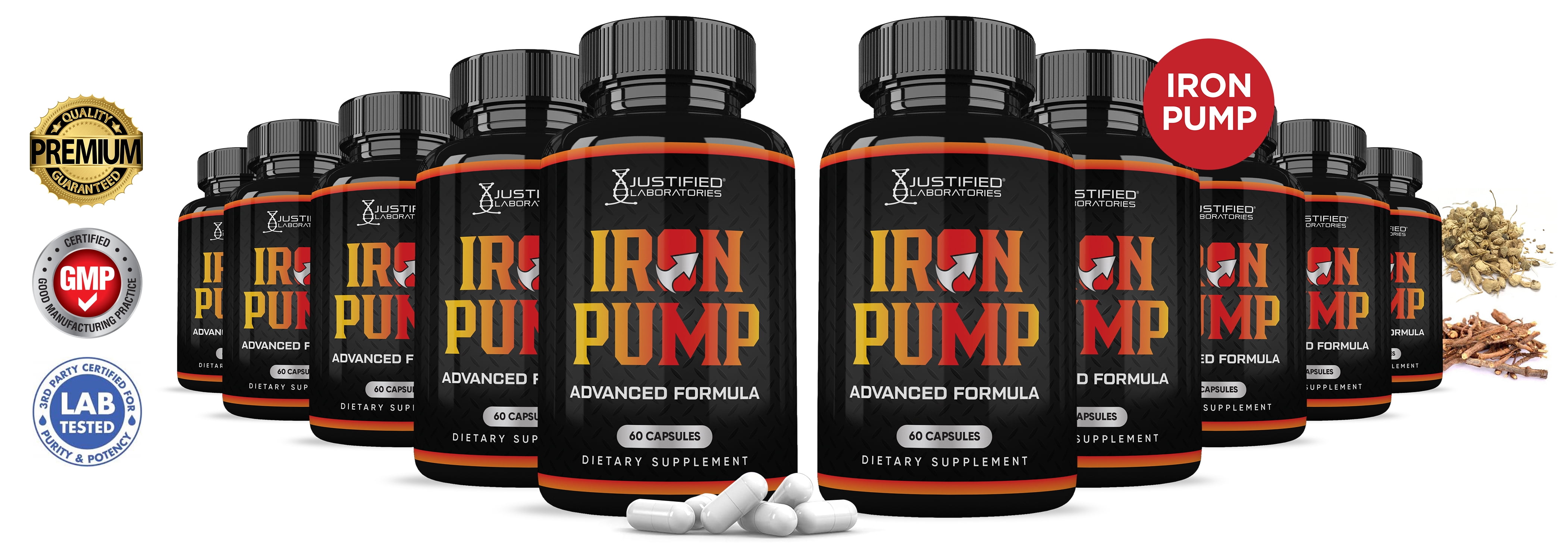 (10 Pack) Iron Pump Advanced Men's Health Formula 1484mg 600 Capsules
