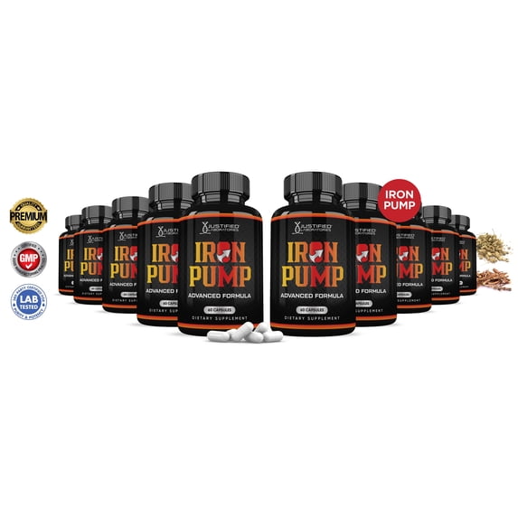 (10 Pack) Iron Pump Advanced Men's Health Formula 1484mg 600 Capsules