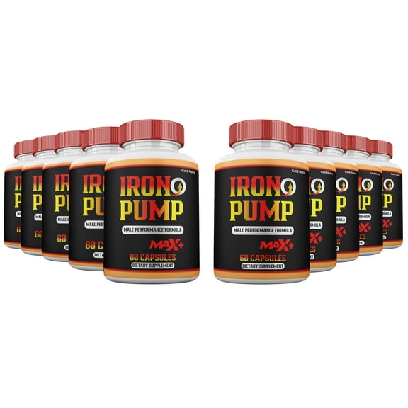 (10 Pack) Iron Pump Max + Capsules for Men, Iron Pump Max+ ed Capsules, Maximum Strength for Male Health, 10 Month Supply for Men