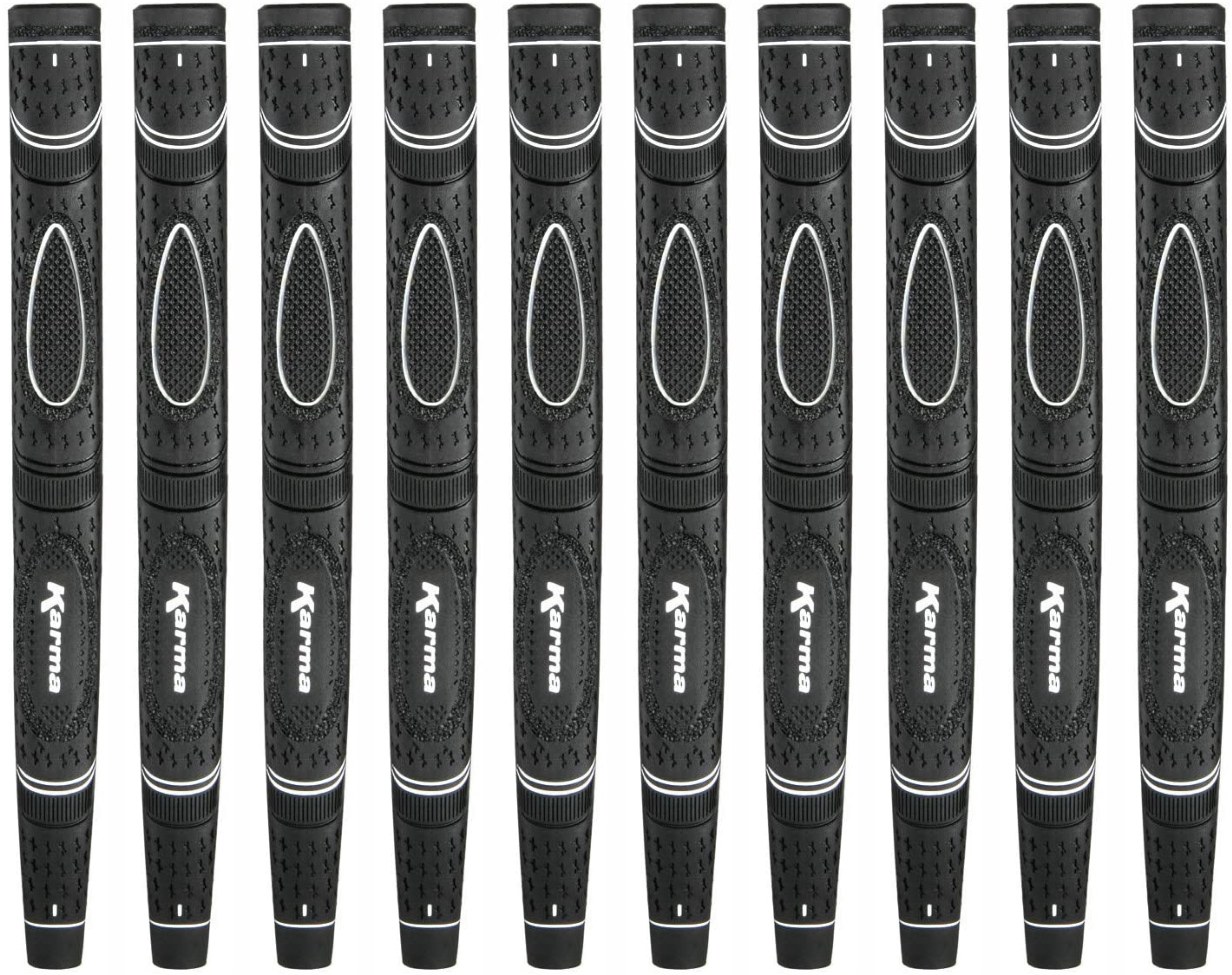 10 Pack Karma Black Dual Touch Midsize Putter Grip