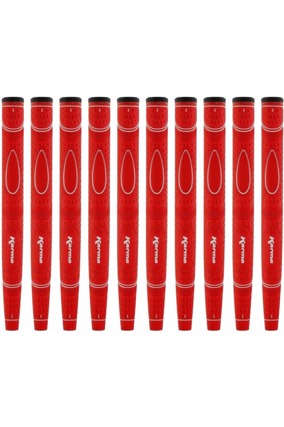 10 Pack Karma Red Dual Touch Midsize Putter Grip