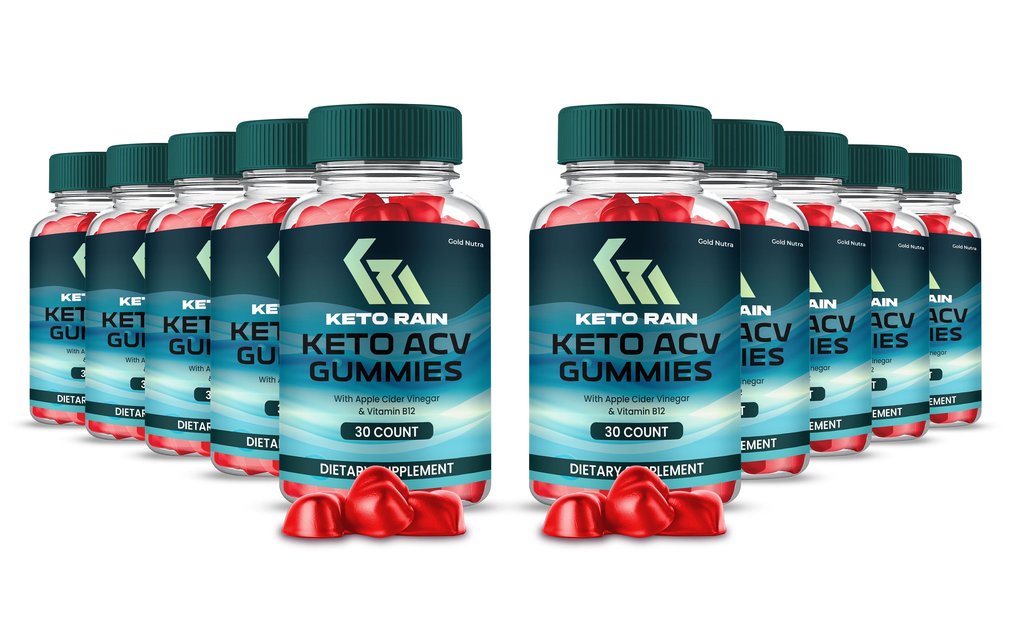 (10 Pack) Keto Rain ACV Gummies, Keto Rain Keto + ACV Gummies, Max Strength Supplement for Men and Women