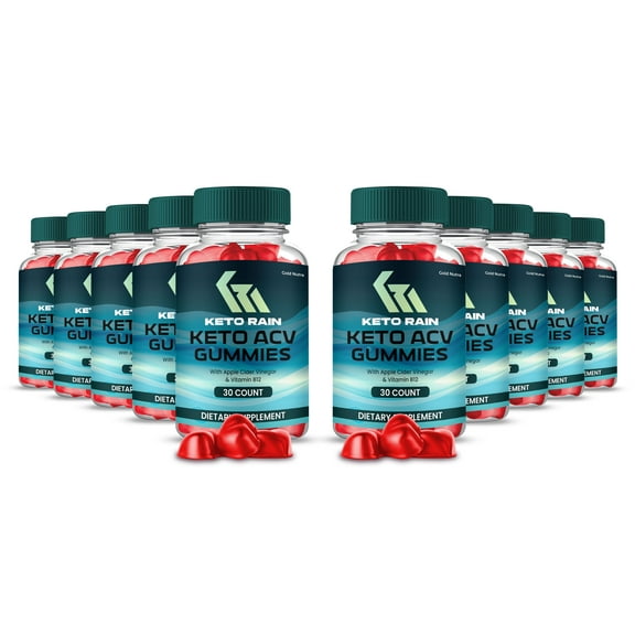 (10 Pack) Keto Rain ACV Gummies, Keto Rain Keto + ACV Gummies, Max Strength Supplement for Men and Women