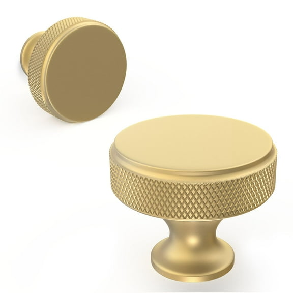 10 Pack Kitchen Cabinet Knobs Brushed Brass Cabinet Pulls Gold Knurled Drawer Knobs