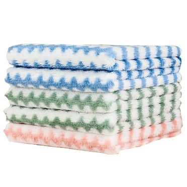 10 Pack Kitchen Dish Cloths (10 x 10 Inche), Super Soft and Absorbent Coral Velvet Dish Towels, Nonstick Oil Fast Drying Microfiber Cleaning Cloth, No Lint Household Dishcloths on Clearance