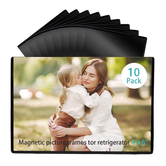 Photo Magnets 4x6 for Fridge,10 Pack Picture Magnets,Magnetic Photo Sleeves, School Picture Frame,Magnet Frames for Refrigerator, Home, School, Office