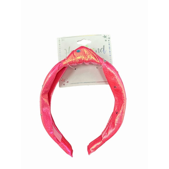 10 Pack Knotted Headband, Neon Metallic Fabric Covered Plastic Headband with Multi Colored Rhinestones, No Hurt Wide Design, Sparkle, Perfect for Everyday, Dance Teams, Cheerleading, Bulk, Pink