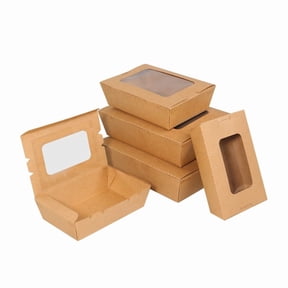 10 Pack Kraft Paper Lunch Boxes Disposable Rectangular Food Containers Eco-Friendly