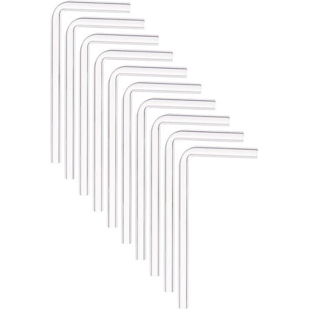 10-Pack L-Shaped Glass Tubes 4.3-Inch Delivery Stems for Labs Home Science (4mm Hole 7mm Thick) DIY