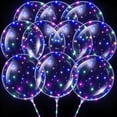 thumbnail image 1 of 10 Pack LED Light up Clear Balloons-20" Reusable Balloons with LED Light and Switch, for Wedding, Birthday, Anniversary, Party, Colorful, 1 of 7