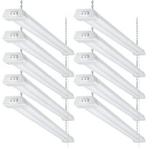 10 Pack LED Shop Light for Garage 4ft, Linkable, 5000K Daylight, 40W, Surface Mount & Suspended Mount