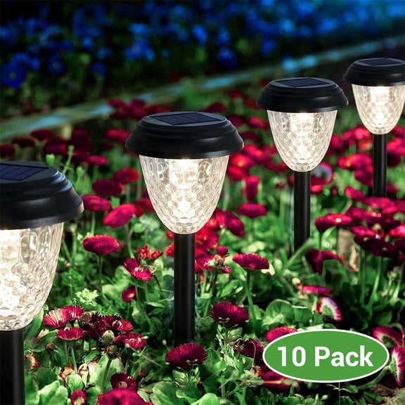 LED Solar Garden Lights, RGB & Warm White Outdoor Stake Lights, Waterproof LED Landscape Lighting for Yard, Lawn, Patio & Walkway