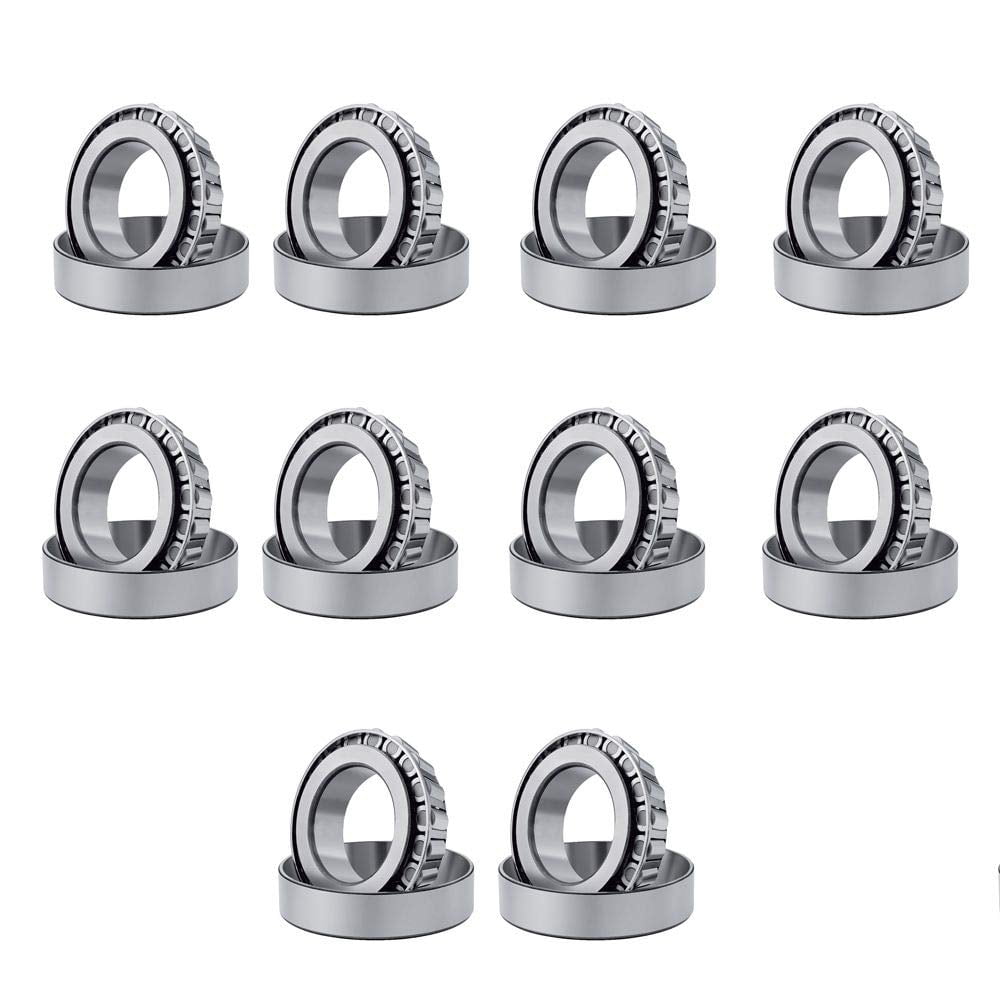 10 -Pack LM67048/10 Tapered Roller Bearing Lawnmower Deck Trailer Wheel Taper Roller Bearings ID1.25" Outer Race Diameter2.328" Height0.657" 1.250 X 2.33 X 0.66 X .47 X .62