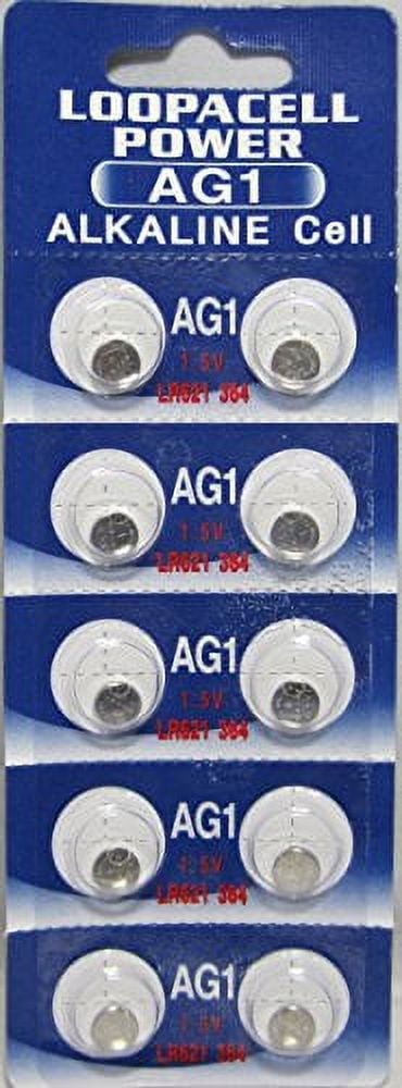 Piles de montre AG1 EUNICELL - Blister de 2 - LR60 / LR621 / SR621 /164 /  364 - Alcaline - PILES 974
