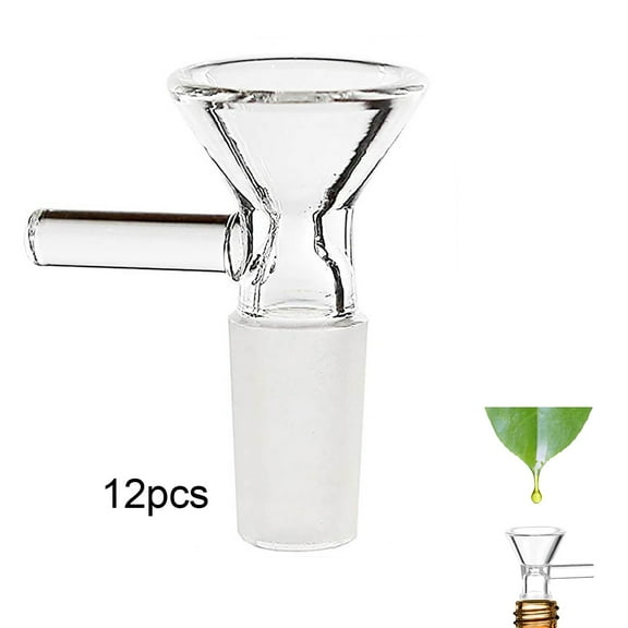 10 Pack Lab Short Stem Funnels,14mm Glass Funnel with Handle,Mini Glass Bowls
