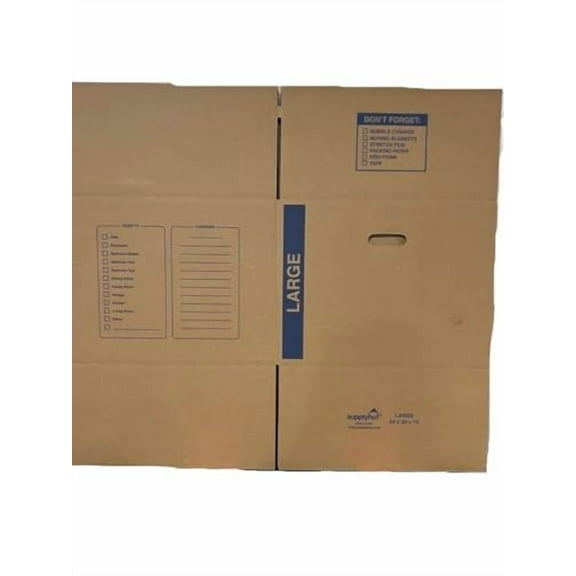 10 - Pack Large Cardboard Moving Boxes 20x20x15 32 ECT With Handles