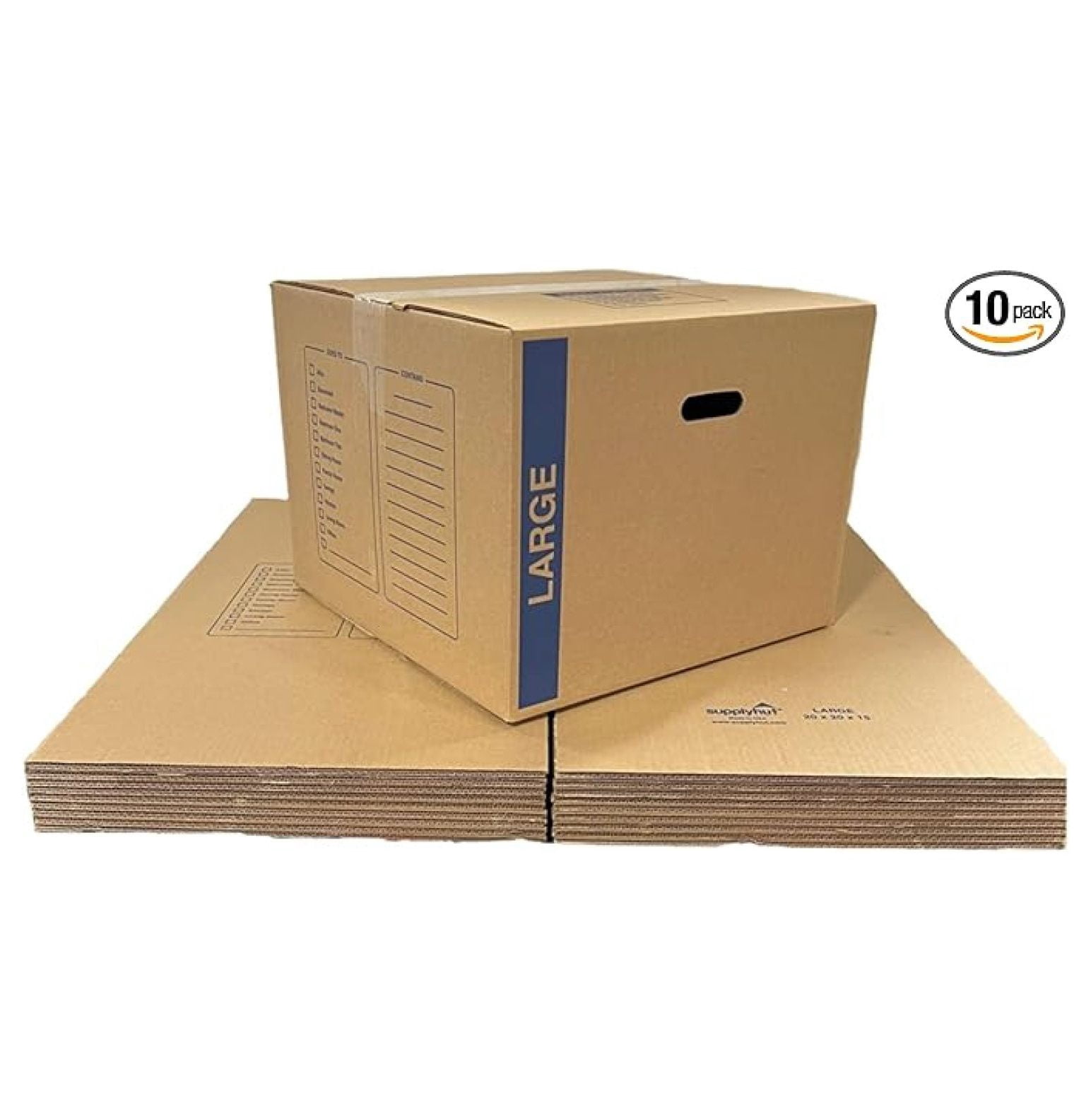 10 - Pack Large Cardboard Moving Boxes 20x20x15 32 ECT With Handles