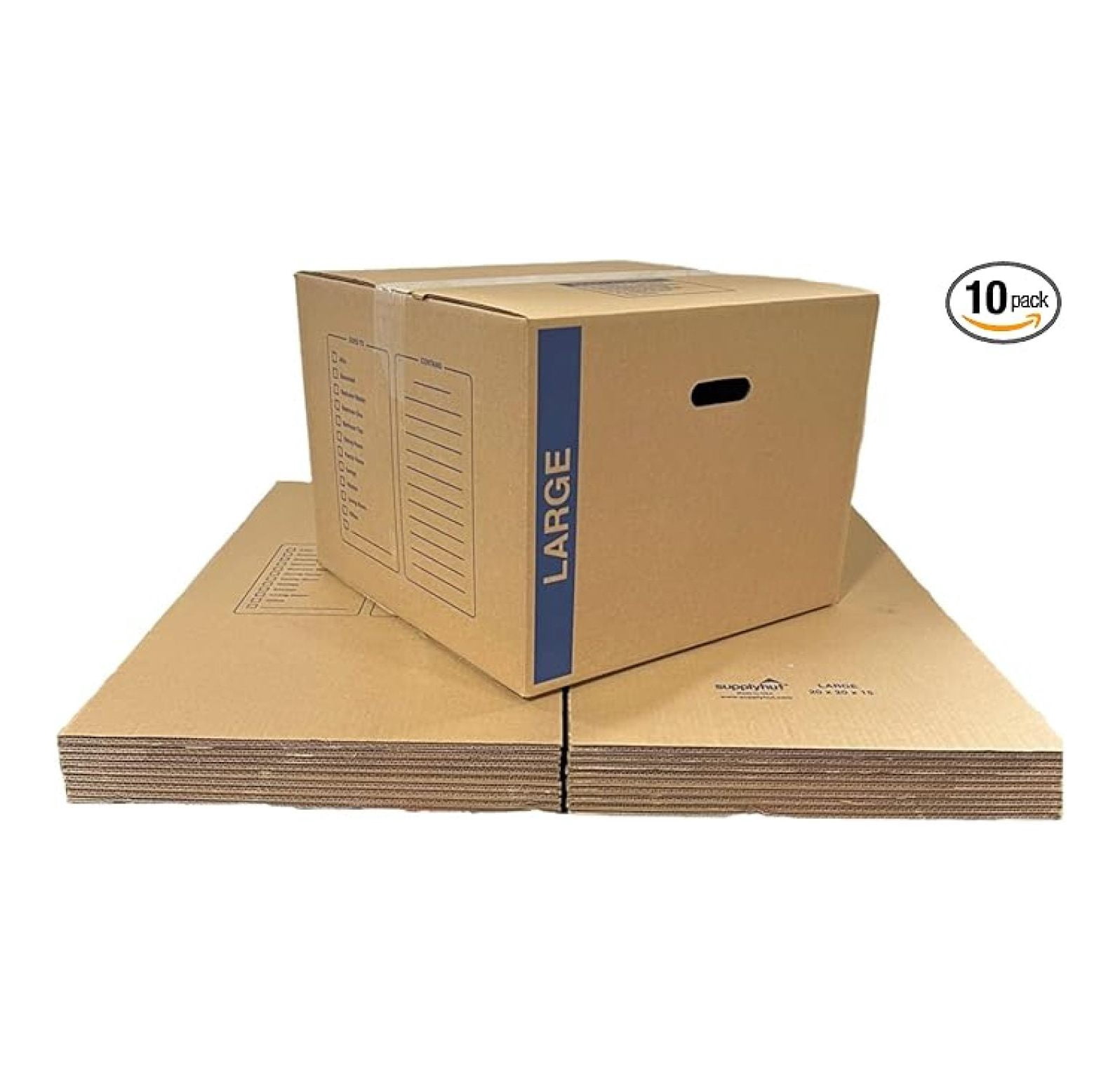 10 - Pack Large Cardboard Moving Boxes 20x20x15 32 ECT With Handles