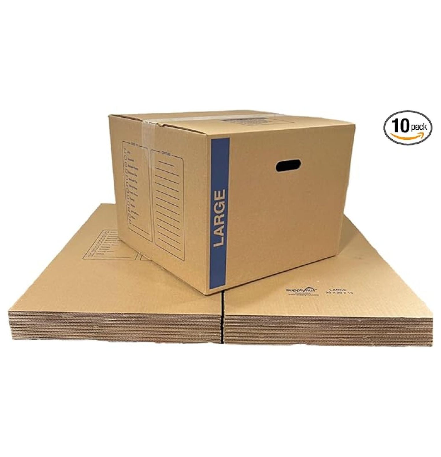 10 Pack Large Cardboard Moving Boxes 20x20x15 32 ECT With Handles 