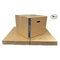 thumbnail image 1 of 10 - Pack Large Cardboard Moving Boxes 20x20x15 32 ECT With Handles, 1 of 4