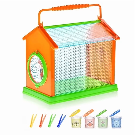 10-Pack Large Insect Observation Boxes with Clear Viewing Lids and Carrying Handles for Collecting, Studying, and Outdoor Science Activities