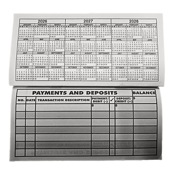 10 Pack Large Print 26-27-28 Calendars Low Vision Check Transaction Checkbook Registers