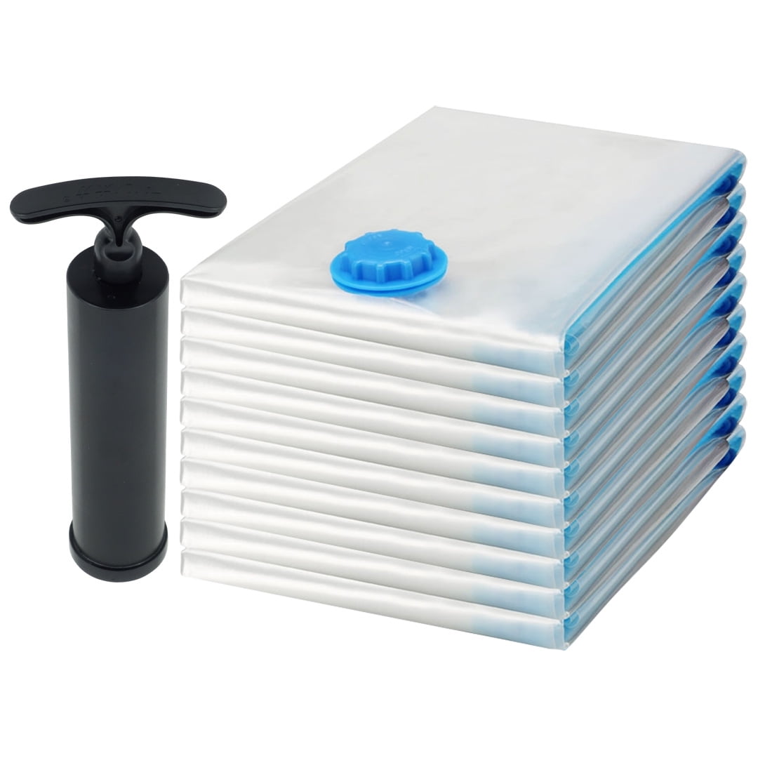 10 Pack Large Space Saver Bags Vacuum Seal Storage Bag Organizer 27x39 inches, 70x100 cm + Free Pump