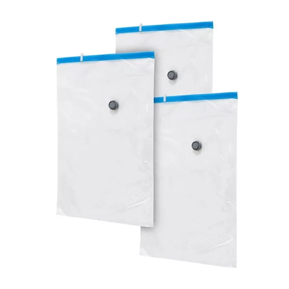 QQbed Garment Vacuum Storage Bags, Large 28 x 20 in, Clear Plastic Space Saving Closet Organizer for Clothes and Bedding, 10 pack