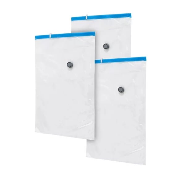 QQbed Garment Vacuum Storage Bags, Large 28 x 20 in, Clear Plastic Space Saving Closet Organizer for Clothes and Bedding, 10 pack