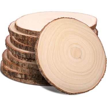 SENMUT 10 Large Wood Slices 10-11 Inches - Natural Rustic Wood Rounds For Centerpieces And DIY Crafts