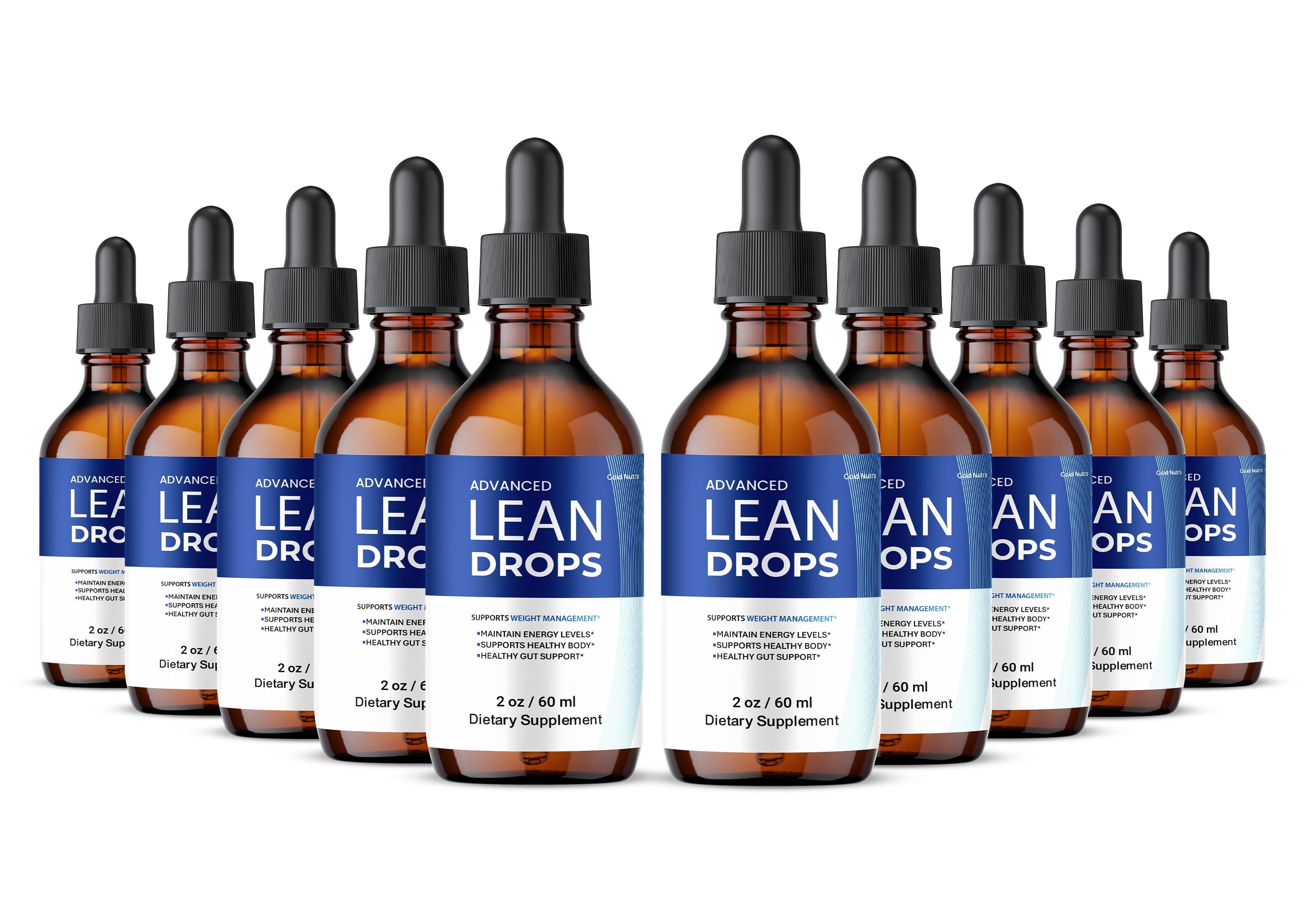(10 Pack) Lean Drops Liquid Supplement, LeanDrops Max Strength Supplement, All Natural Formula, 60 ML per Bottle