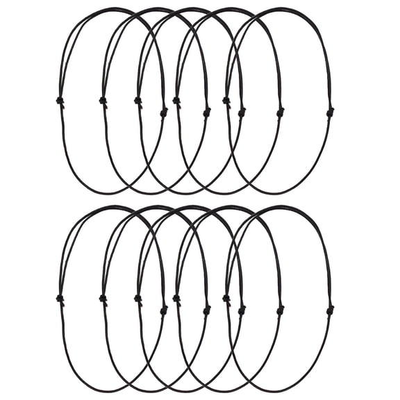 10 Pack Leathers Cords Black Cords Jewelry Findings Necklace Making Materials with Sliding Knots Jewelry Making Supplies