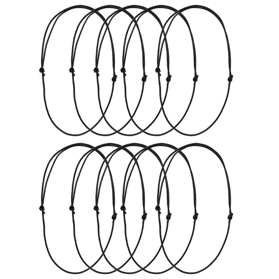 10 Pack Leathers Cords Black Cords Jewelry Findings Necklace Making Materials with Sliding Knots Jewelry Making Supplies