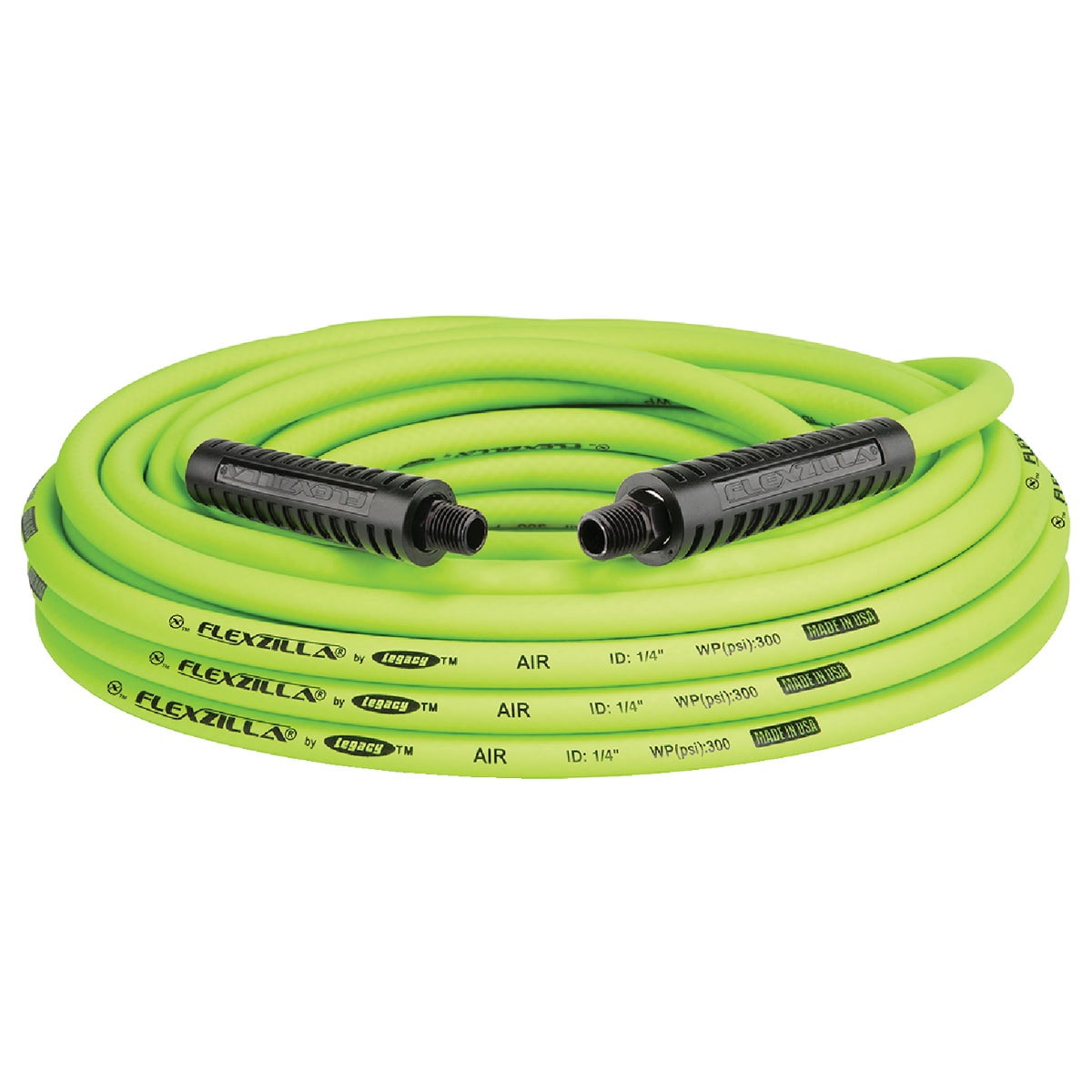 10 Pack Legacy HFZ1450YW2 Flexzilla 1/4" x 50' Air Hose Assembly with 1/4" Male NPT Fittings