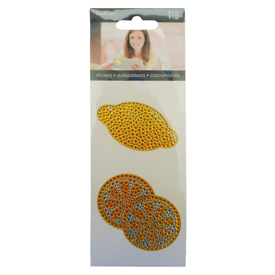 10 Pack Lemon Slices Rhinestone Stickers, Sparkling Lemon, Slice Stickers for Journals, Laptops, Purses, Crafts, DIY Projects, Add Zesty Fun, Shine to Your Everyday Accessories, Bulk, Yellow