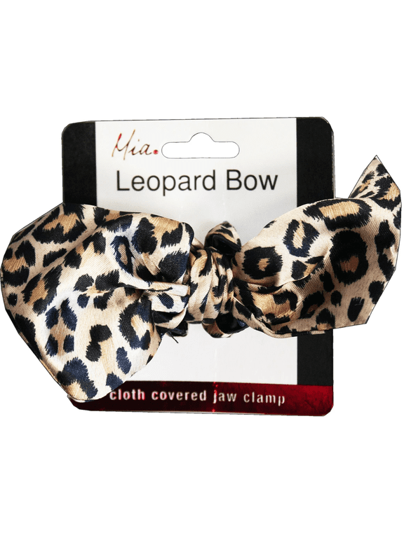 10 Pack Leopard Bow Hair Clip, Trendy Cloth Covered Jaw Clamp with Strong Hold, Comfortable, Fashionable Hair Accessory for Women, Girls, Stylish, Perfect Gift, Everyday Wear, Bulk, Black, White