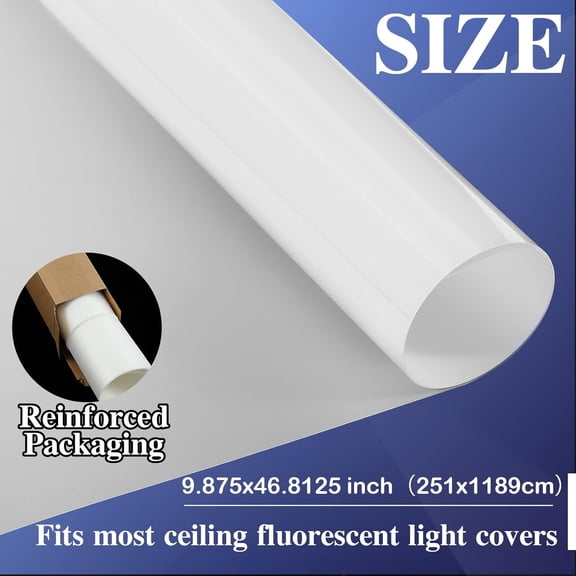 10 Pack Light Diffuser Sheet 9.875"x46.8125" X0.01" White LED Dimming Diffusion Film  Cutable Soften Fluorescent Lighting Filter Panel for Flash Strobe Photography Ceiling Light Cover