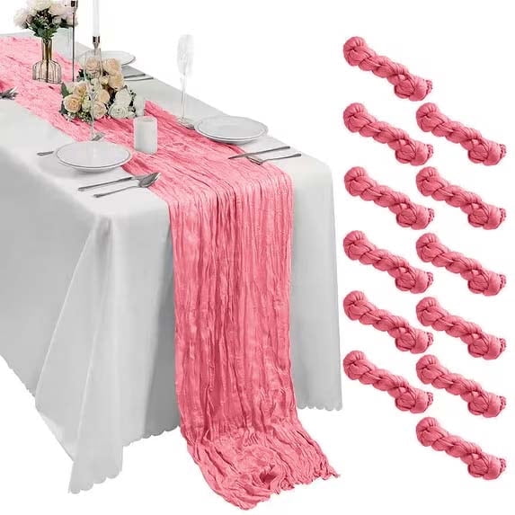 Trinidad Light Pink Cheesecloth Table Runner, 10 Pack, 10FT - Walmart.com