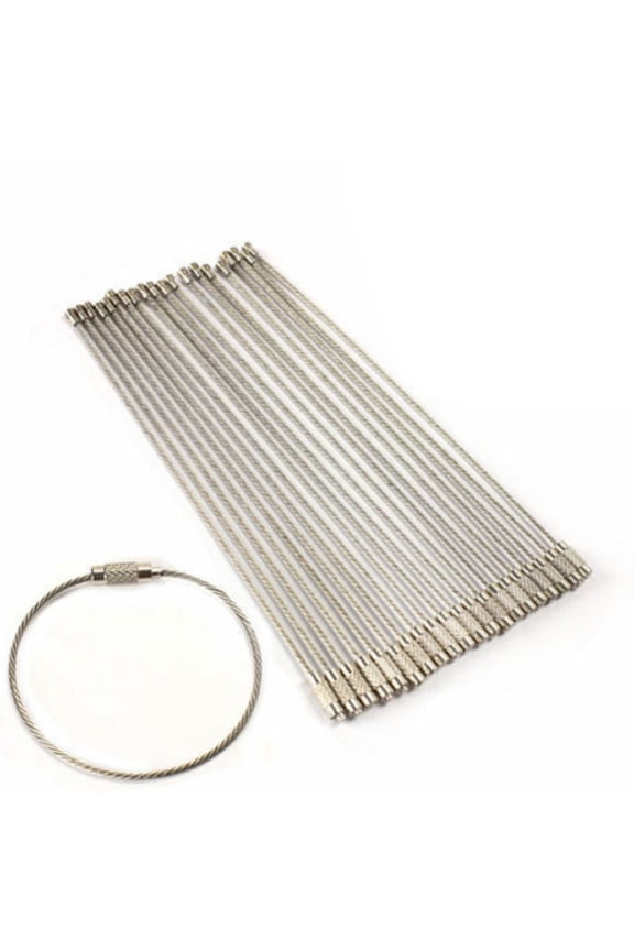 10 Pack Light weight Aircraft Cable Wire Key Chain Ring Chain Ring Twist Screw Lock