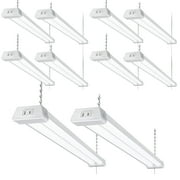 10 Pack Linkable LED Shop Light 4ft, 5000K Daylight, LED Shop Light for Garage