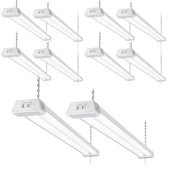 10 Pack Linkable LED Shop Light 4ft, 5000K Daylight, LED Shop Light for Garage