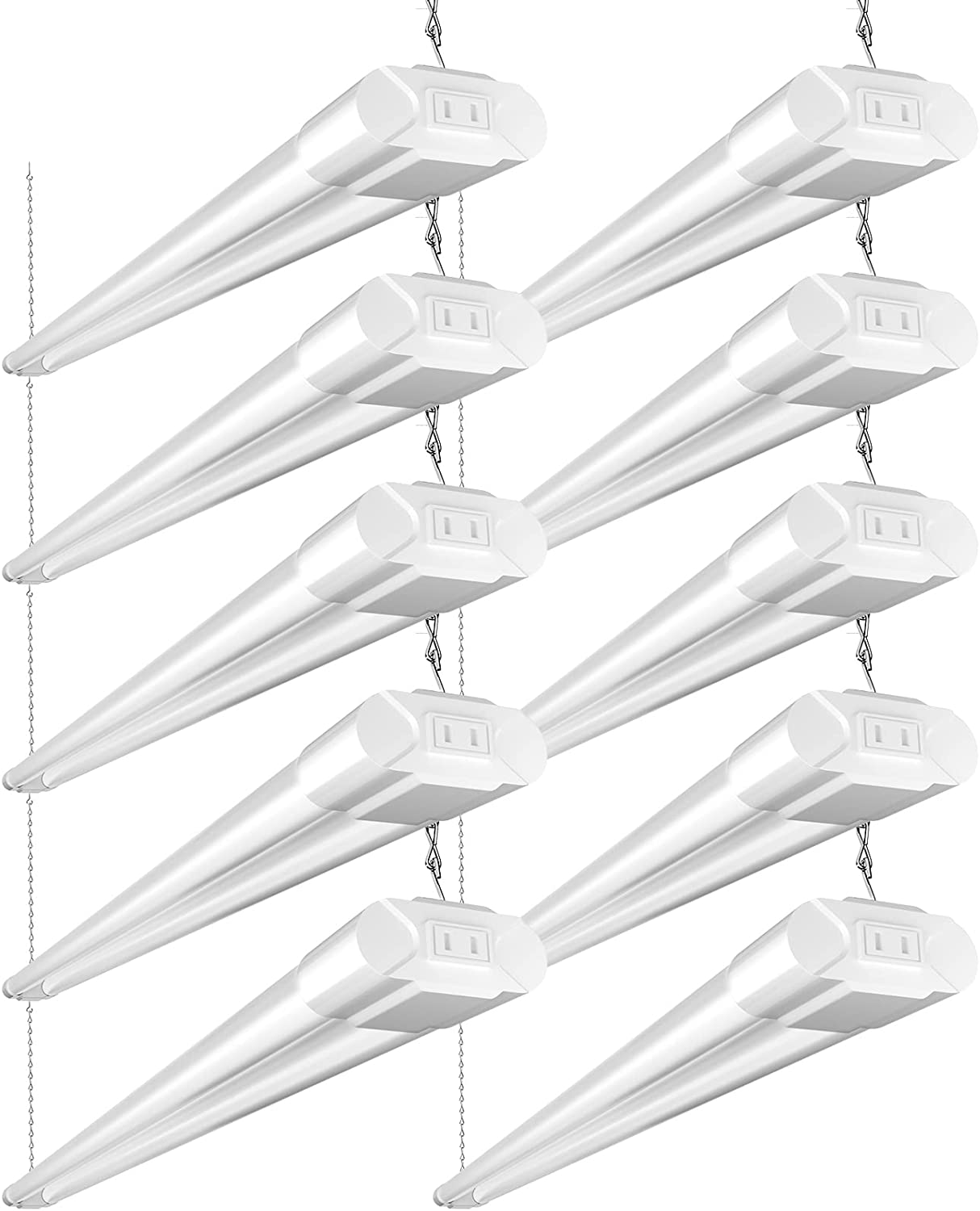 10 Pack Linkable LED Utility Shop Light, 4 FT, 48 Inch Fixture for