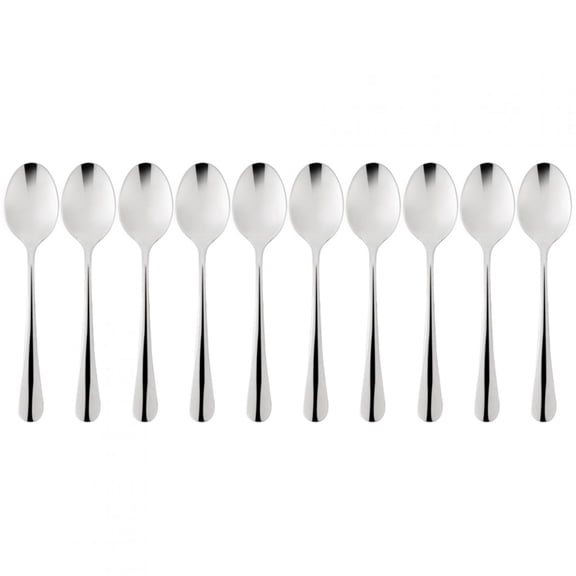 10-Pack, Long Handle, Perfect for Coffee, Soup & Mixing, Premium Kitchen Utensils Stainless Steel Ice Cream & Dessert Spoons Bienvenido