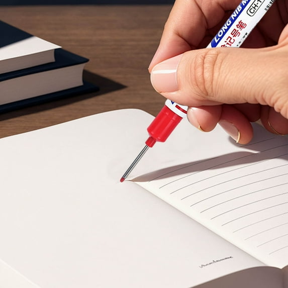 10-Pack Long Tip Industrial Marker Pens - Fast-Drying Waterproof Ink for Metal/Wood/Glass, 3 Colors with 1.5mm Fine Tip & 20mm Extended Nib for Construction & DIY Projects