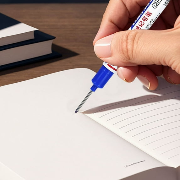 10-Pack Long Tip Industrial Marker Pens - Fast-Drying Waterproof Ink for Metal/Wood/Glass, 3 Colors with 1.5mm Fine Tip & 20mm Extended Nib for Construction & DIY Projects