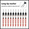 thumbnail image 1 of 10 Pack Long Tip Permanent Marker Pens for Drilling, Carpenter Marking Pens, Construction Hole Marker, 4 Color 3ml Ink for Wood, Metal, and Plastic, Black, 1 of 4