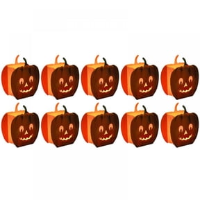 10-Pack Luminary Bags Halloween Pumpkin Paper Luminary Bags, Flame Resistant Candle Lights Bags, Paper Lantern Luminary Bags with Pumpkin Patterns for Halloween Party Decor