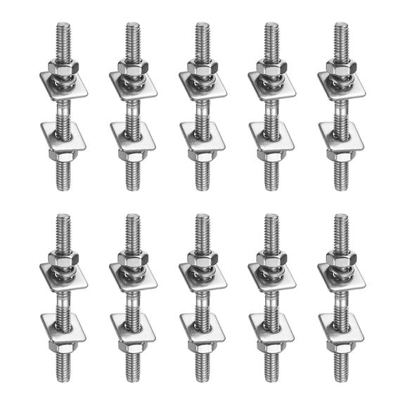 10 Pack M4x45mm 304 Stainless Steel Double End Threaded Stud Screws Set